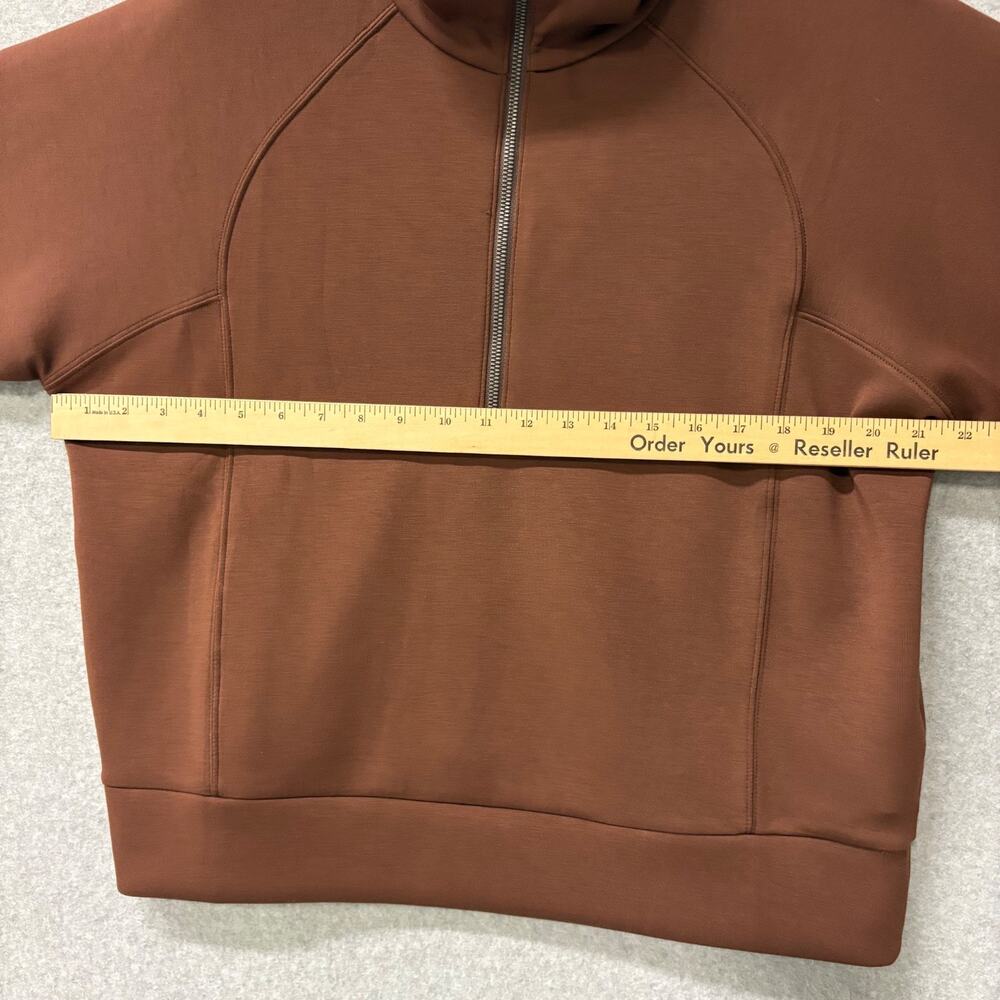 SPANX AirEssentials Half Zip Pullover Espresso Brown Soft Stretch Large NWT - Picture 7 of 15
